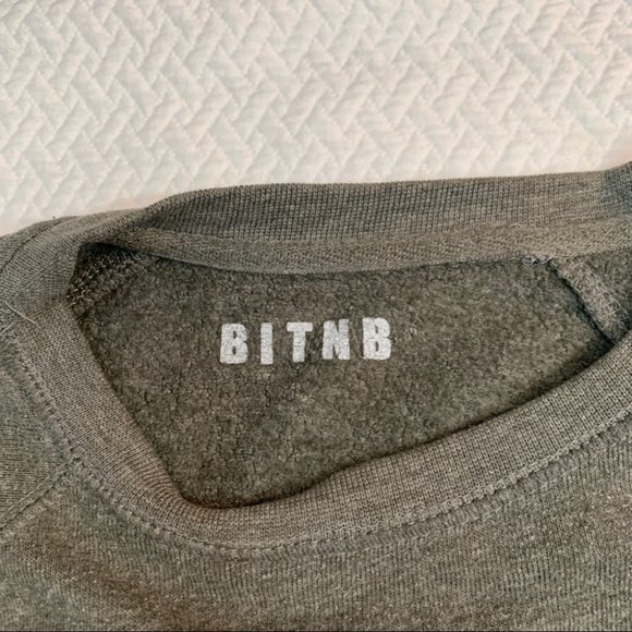 Brunette - BITNB Grey Angel Wing Cree Neck Sweatshirt Grey M - Picture 5 of 9